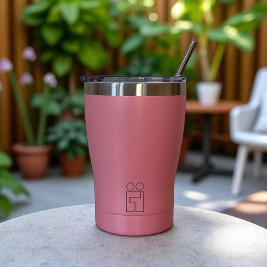 Hugs Coffee Cup Ποτήρι Θερμός με Διπλό Καλαμάκι & Βουρτσάκι - 350ml