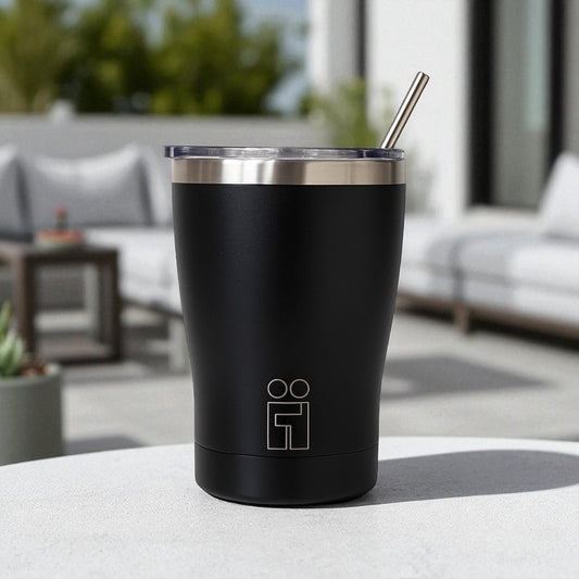 Hugs Coffee Cup Ποτήρι Θερμός με Διπλό Καλαμάκι & Βουρτσάκι - 350ml