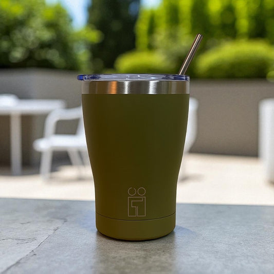 Hugs Coffee Cup Ποτήρι Θερμός με Διπλό Καλαμάκι & Βουρτσάκι - 350ml