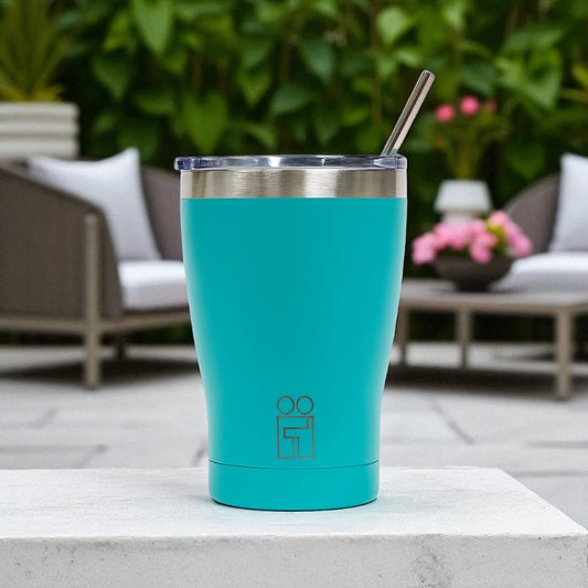 Hugs Coffee Cup Ποτήρι Θερμός με Διπλό Καλαμάκι & Βουρτσάκι - 350ml