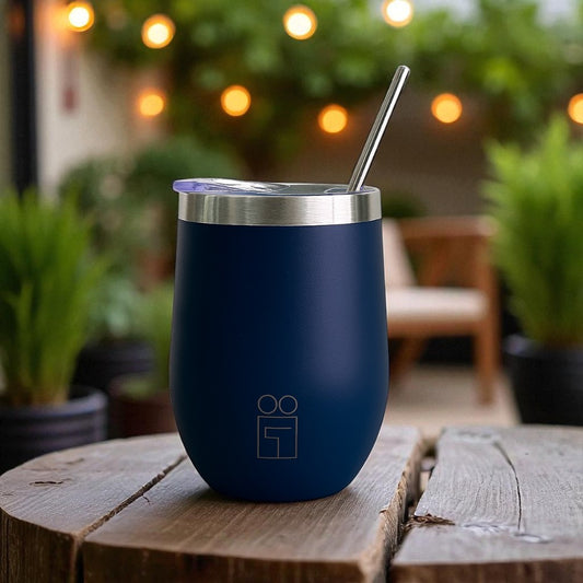 Hugs Coffee Mug Ποτήρι και Κούπα Θερμός με Διπλό Καλαμάκι και Βουρτσάκι - 350ml