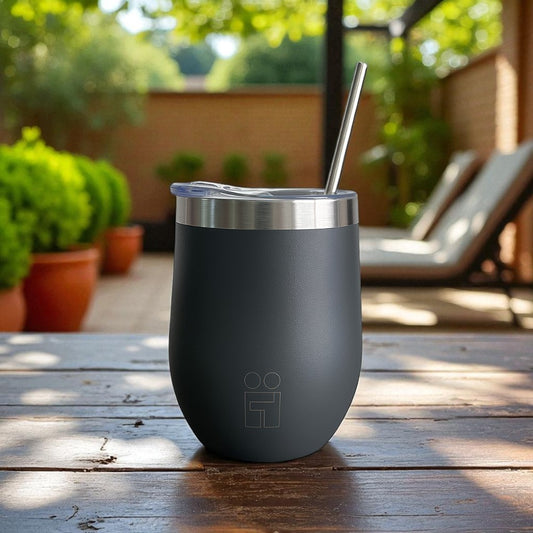 Hugs Coffee Mug Ποτήρι και Κούπα Θερμός με Διπλό Καλαμάκι και Βουρτσάκι - 350ml