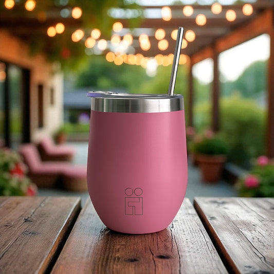 Hugs Coffee Mug Ποτήρι και Κούπα Θερμός με Διπλό Καλαμάκι και Βουρτσάκι - 350ml