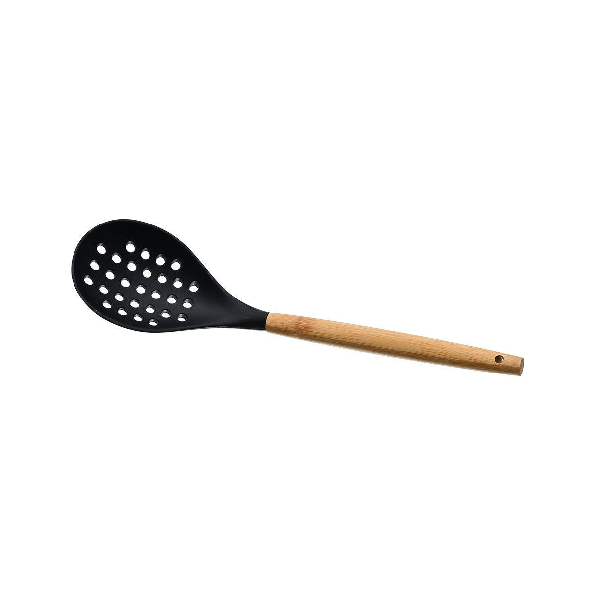 Estia Κουτάλα Τρυπητή Bamboo Essentials Σιλικόνης - Μαύρη