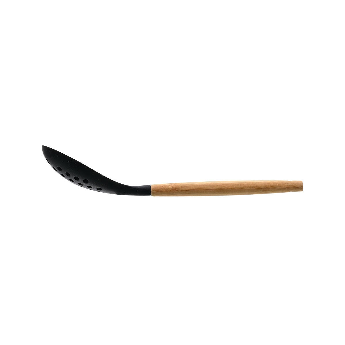 Estia Κουτάλα Τρυπητή Bamboo Essentials Σιλικόνης - Μαύρη