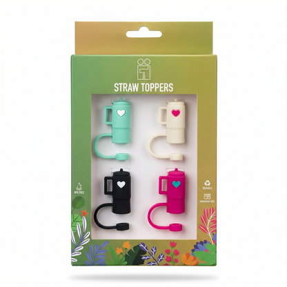 Hugs Straw Toppers Προστατευτικά για Καλαμάκια Tumbler σετ 4τμχ - Mini Tumblers