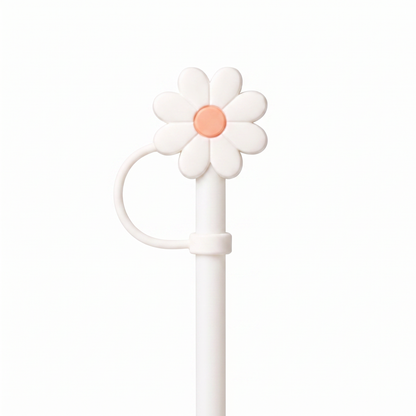 Hugs Straw Toppers Προστατευτικά για Καλαμάκια Tumbler σετ 4τμχ - Flowers