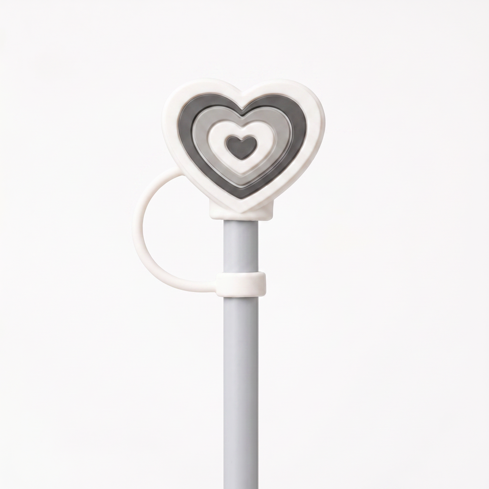 Hugs Straw Toppers Προστατευτικά για Καλαμάκια Tumbler σετ 4τμχ - Hearts