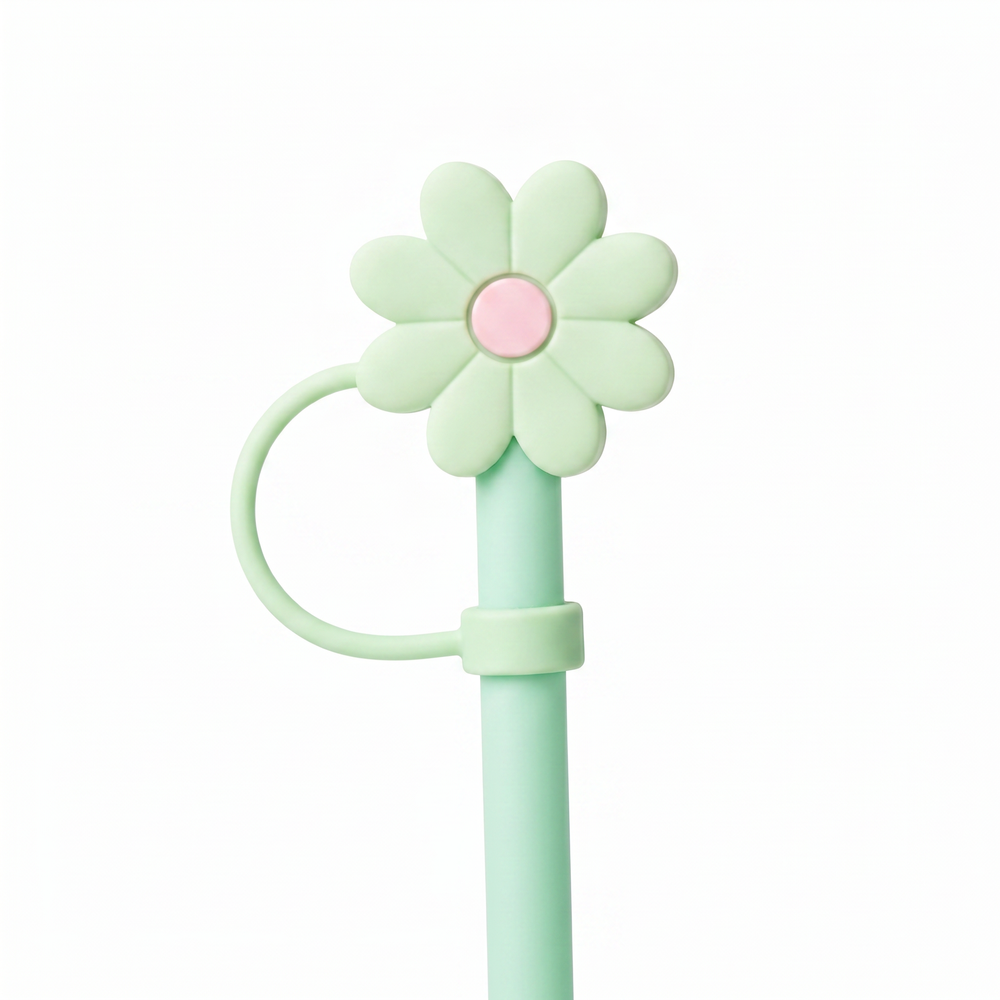 Hugs Straw Toppers Προστατευτικά για Καλαμάκια Tumbler σετ 4τμχ - Flowers