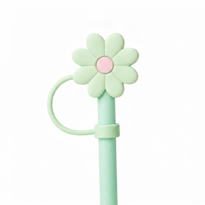 Hugs Straw Toppers Προστατευτικά για Καλαμάκια Tumbler σετ 4τμχ - Flowers