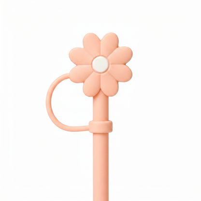 Hugs Straw Toppers Προστατευτικά για Καλαμάκια Tumbler σετ 4τμχ - Flowers