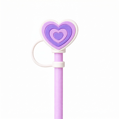 Hugs Straw Toppers Προστατευτικά για Καλαμάκια Tumbler σετ 4τμχ - Hearts