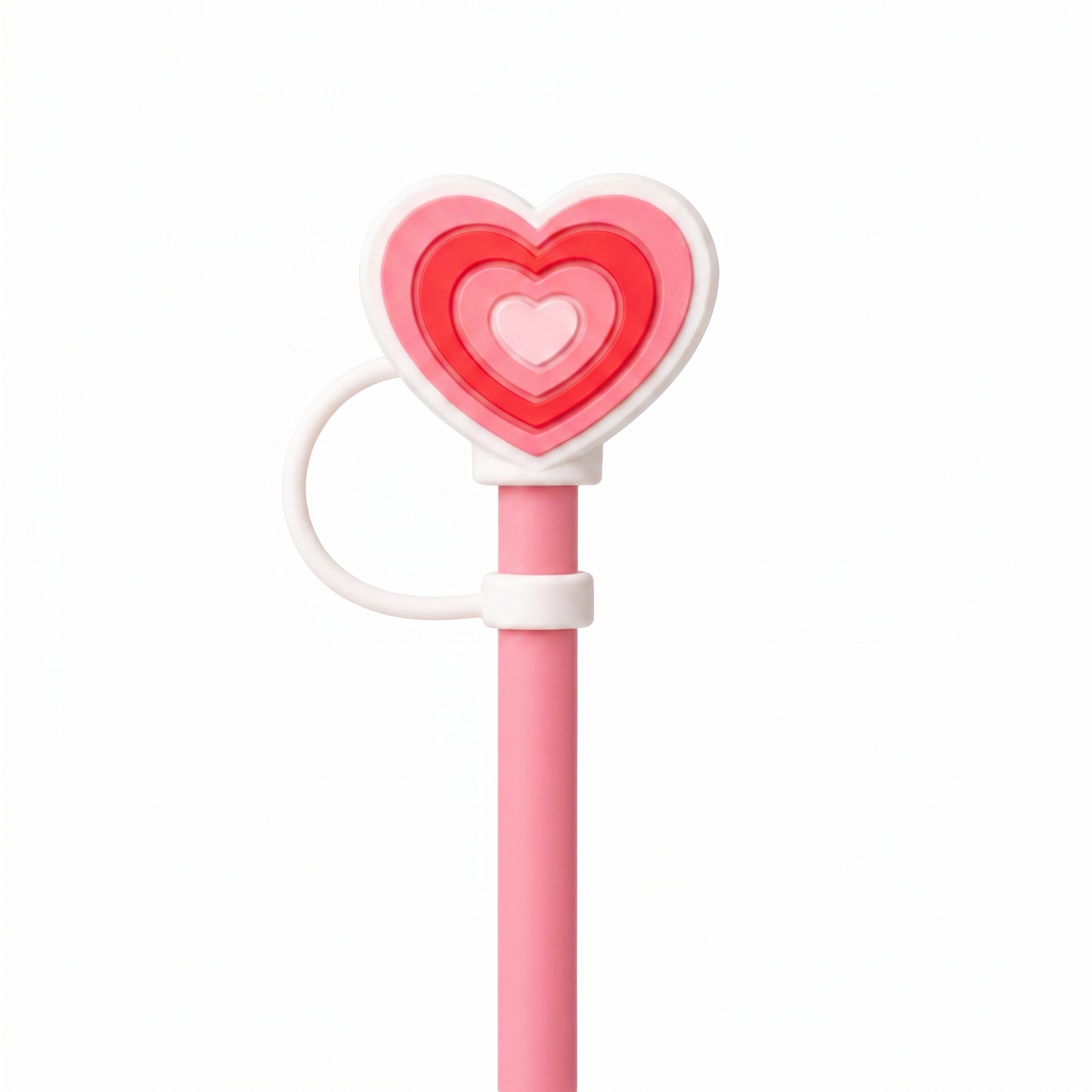 Hugs Straw Toppers Προστατευτικά για Καλαμάκια Tumbler σετ 4τμχ - Hearts