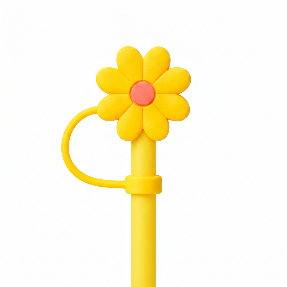 Hugs Straw Toppers Προστατευτικά για Καλαμάκια Tumbler σετ 4τμχ - Flowers