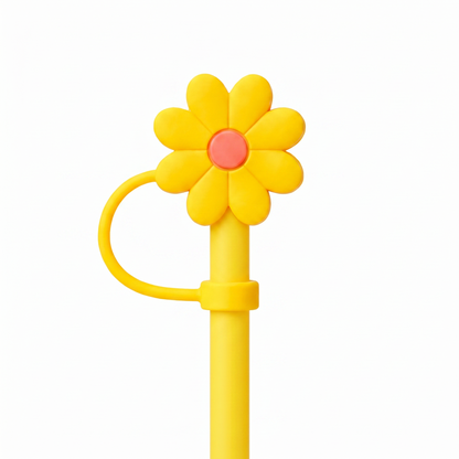 Hugs Straw Toppers Προστατευτικά για Καλαμάκια Tumbler σετ 4τμχ - Flowers