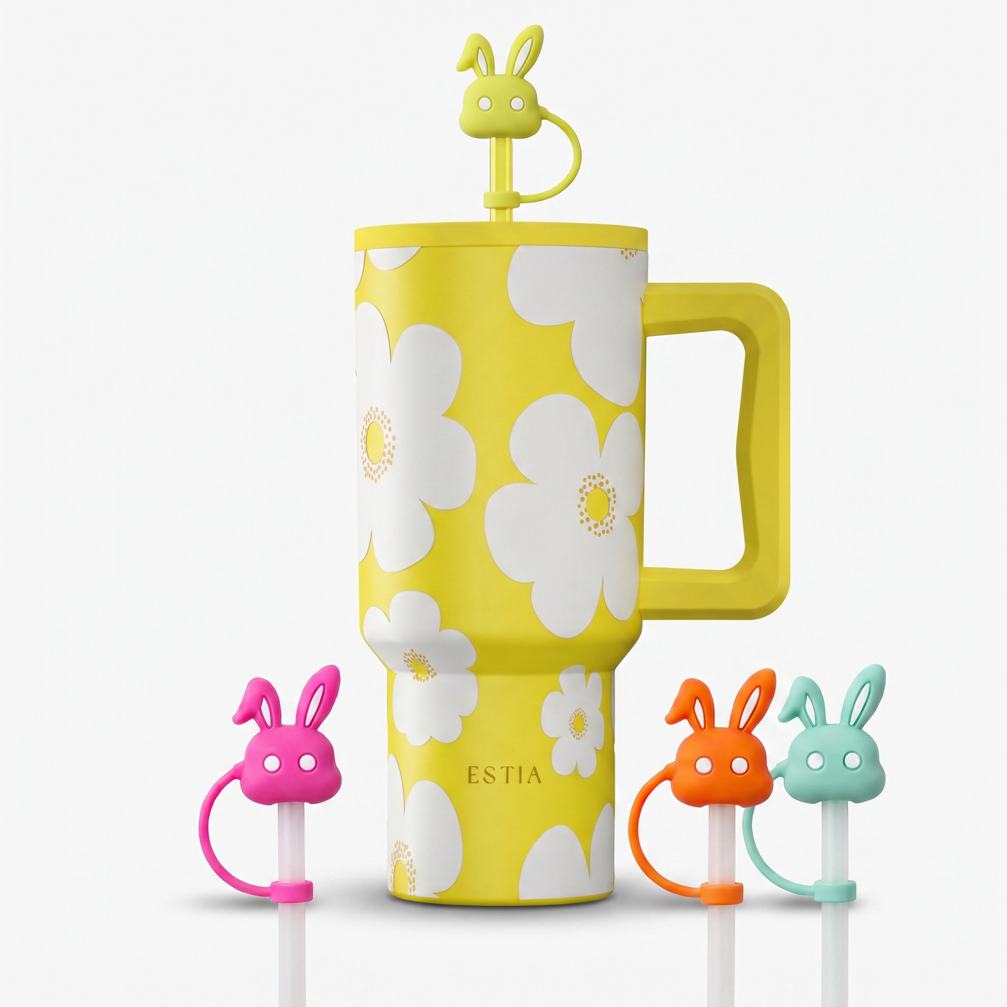 Combo Estia Straw Tumbler XL 900ml Series 4 & Hugs Straw Toppers Bunnies σετ 4τμχ