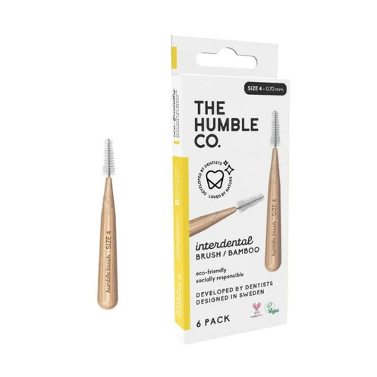 The Humble Co Μεσοδόντια Βουρτσάκια 6τμχ Μέγεθος 4 - 0,7mm - Κίτρινο