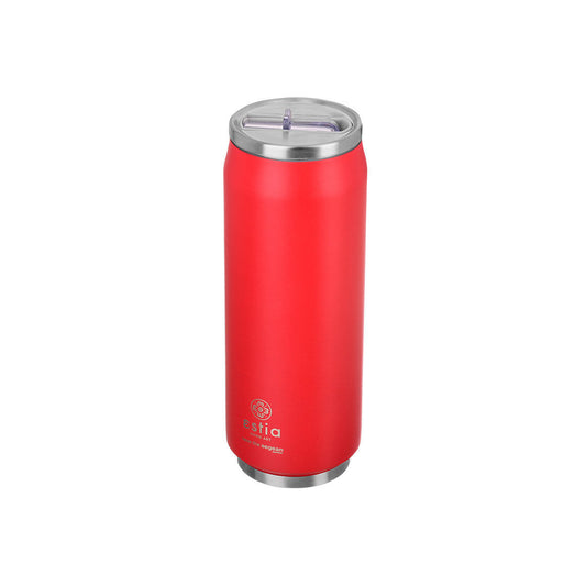 Estia Travel Cup Save The Aegean Ποτήρι Θερμός με Καλαμάκι Scarlet Red - 500ml