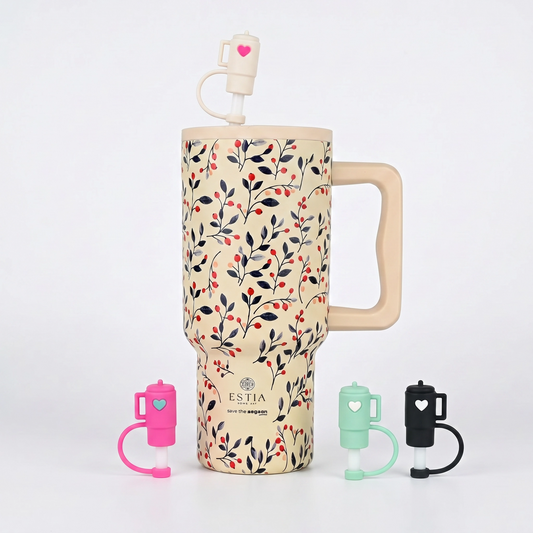 Combo Estia Straw Tumbler XL 900ml & Hugs Straw Toppers Mini Tumblers σετ 4τμχ