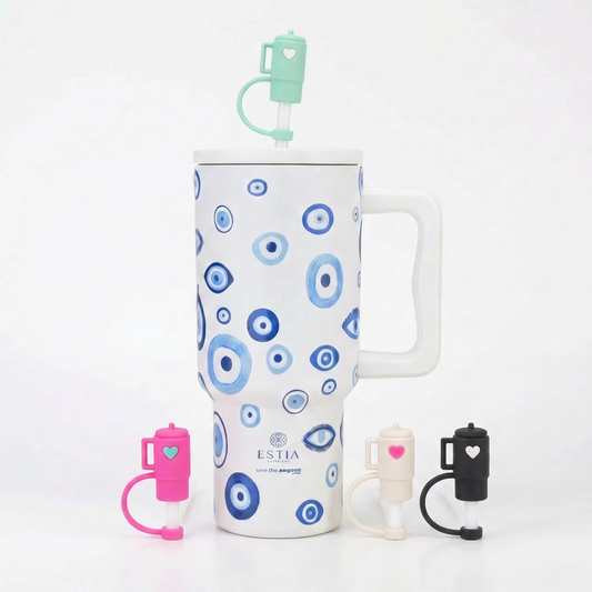Combo Estia Straw Tumbler XL 900ml & Hugs Straw Toppers Mini Tumblers σετ 4τμχ
