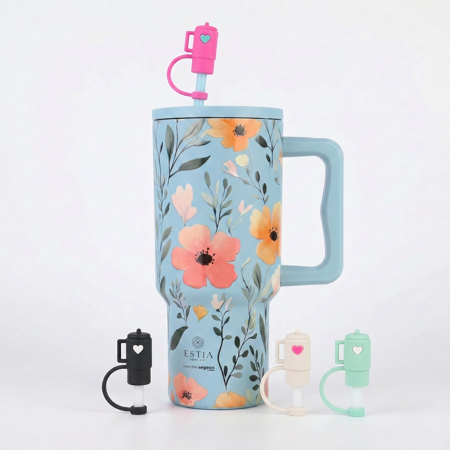 Combo Estia Straw Tumbler XL 900ml & Hugs Straw Toppers Mini Tumblers σετ 4τμχ