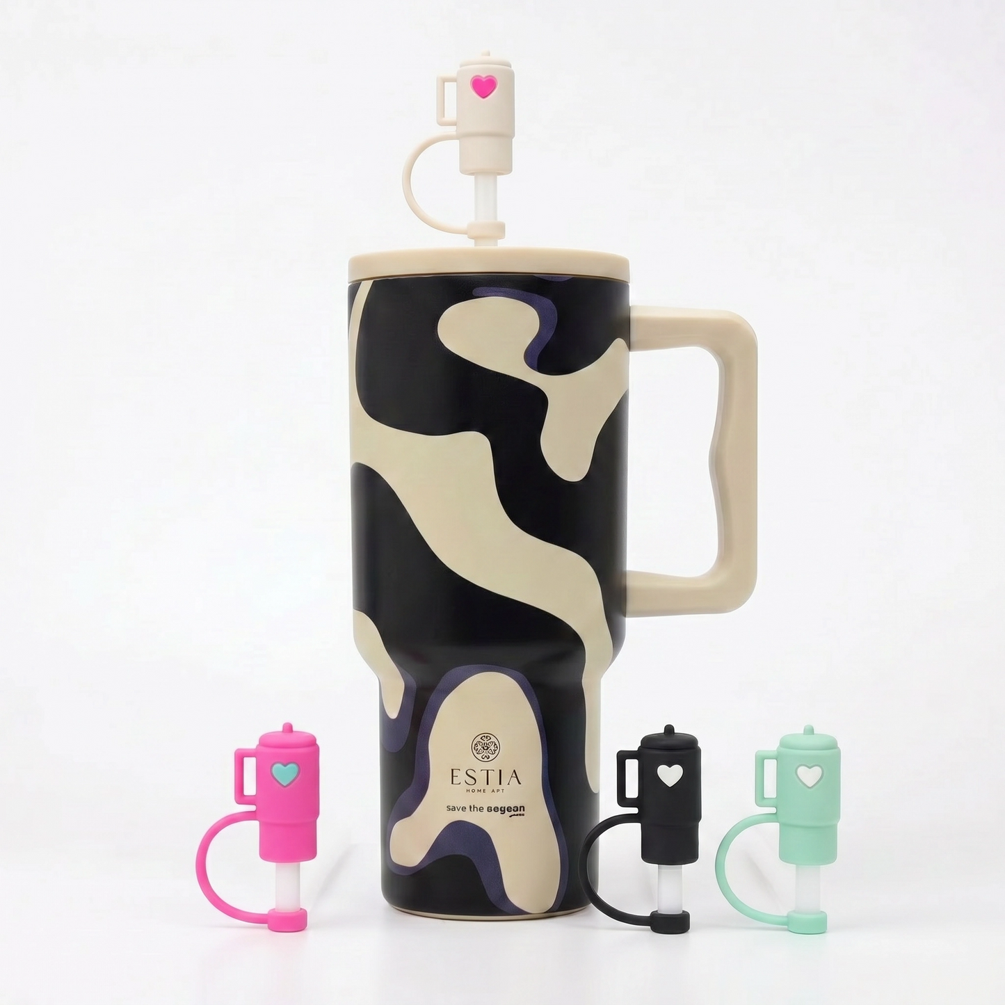 Combo Estia Straw Tumbler XL 900ml & Hugs Straw Toppers Mini Tumblers σετ 4τμχ