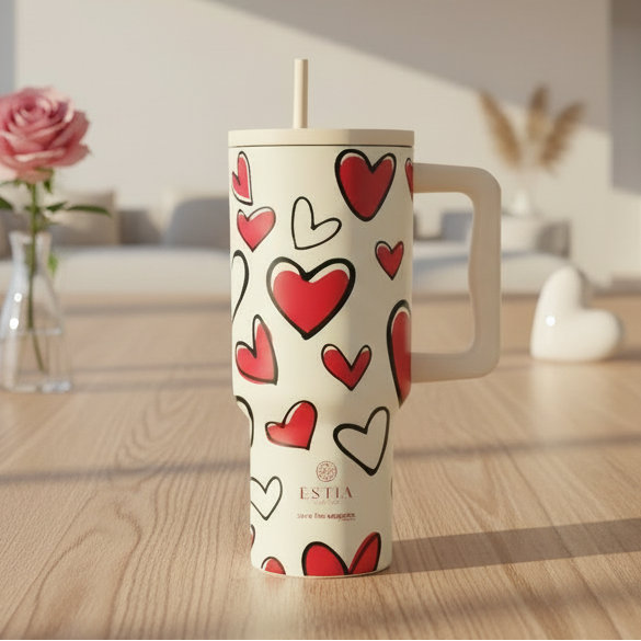 Estia Straw Tumbler XL Save The Aegean Ποτήρι Θερμός με Καλαμάκι Series 3 - 900ml