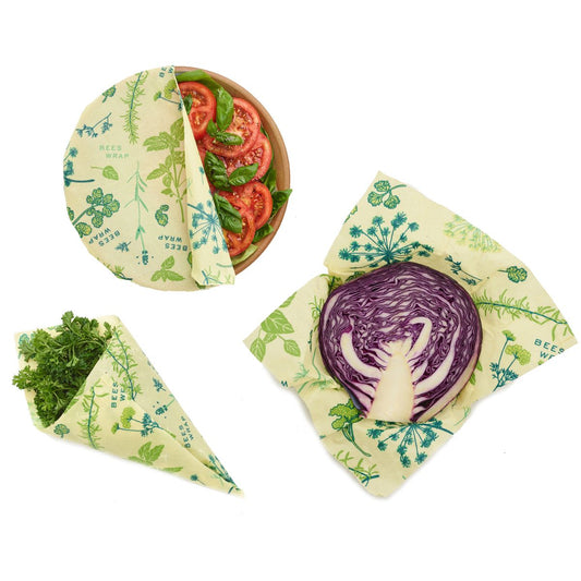 Bee’s Wrap Vegan Κερομάντηλα Herb Garden - 3τμχ (S,M,L)