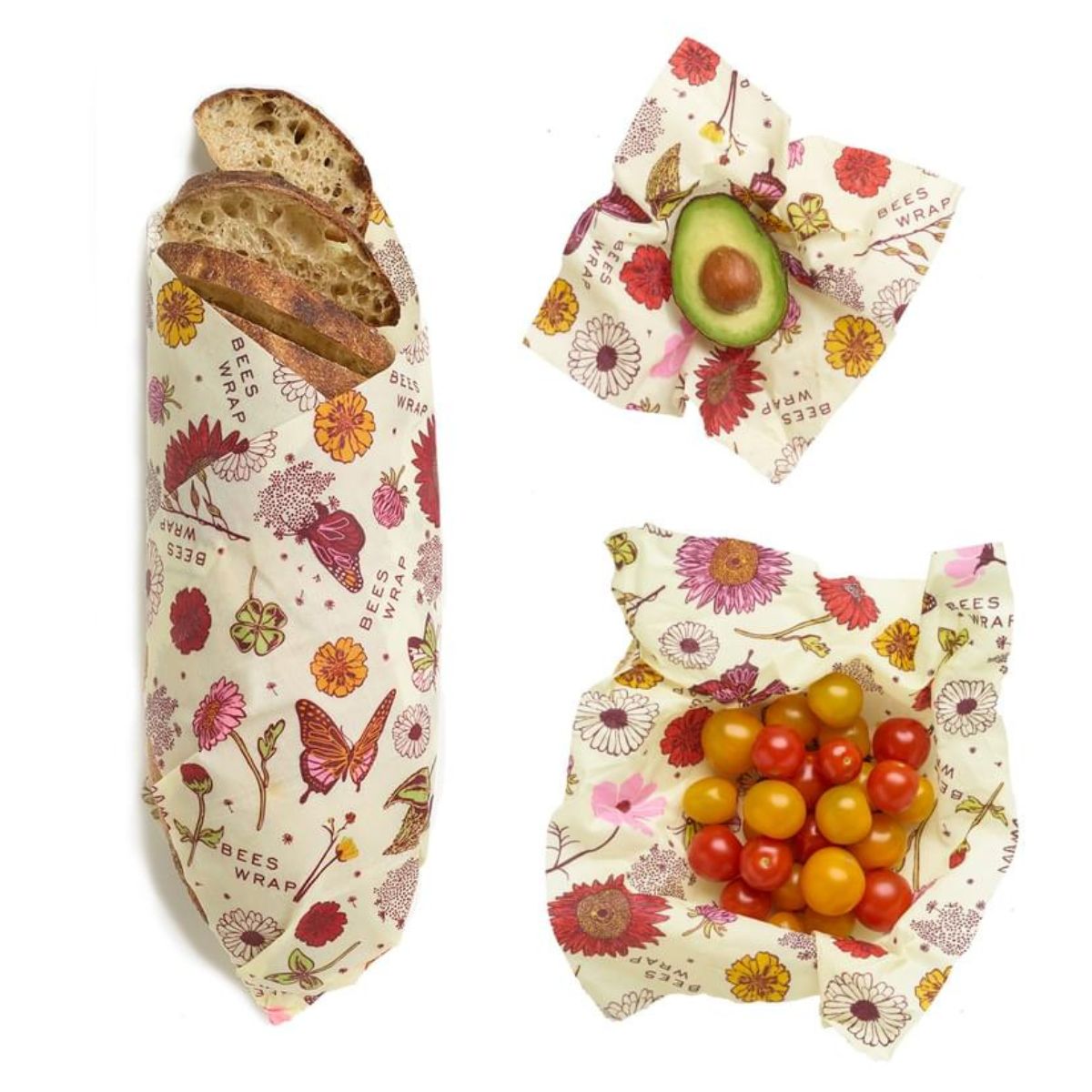 Bee’s Wrap Vegan Σετ Κερομάντηλα Meadow Magic - 3τμχ (S,M,L)