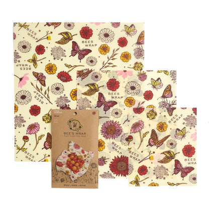 Bee’s Wrap Vegan Σετ Κερομάντηλα Meadow Magic - 3τμχ (S,M,L)