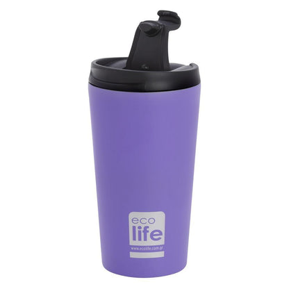Ecolife Coffee Cup Ποτήρι Θερμός Λιλά Ματ - 370ml