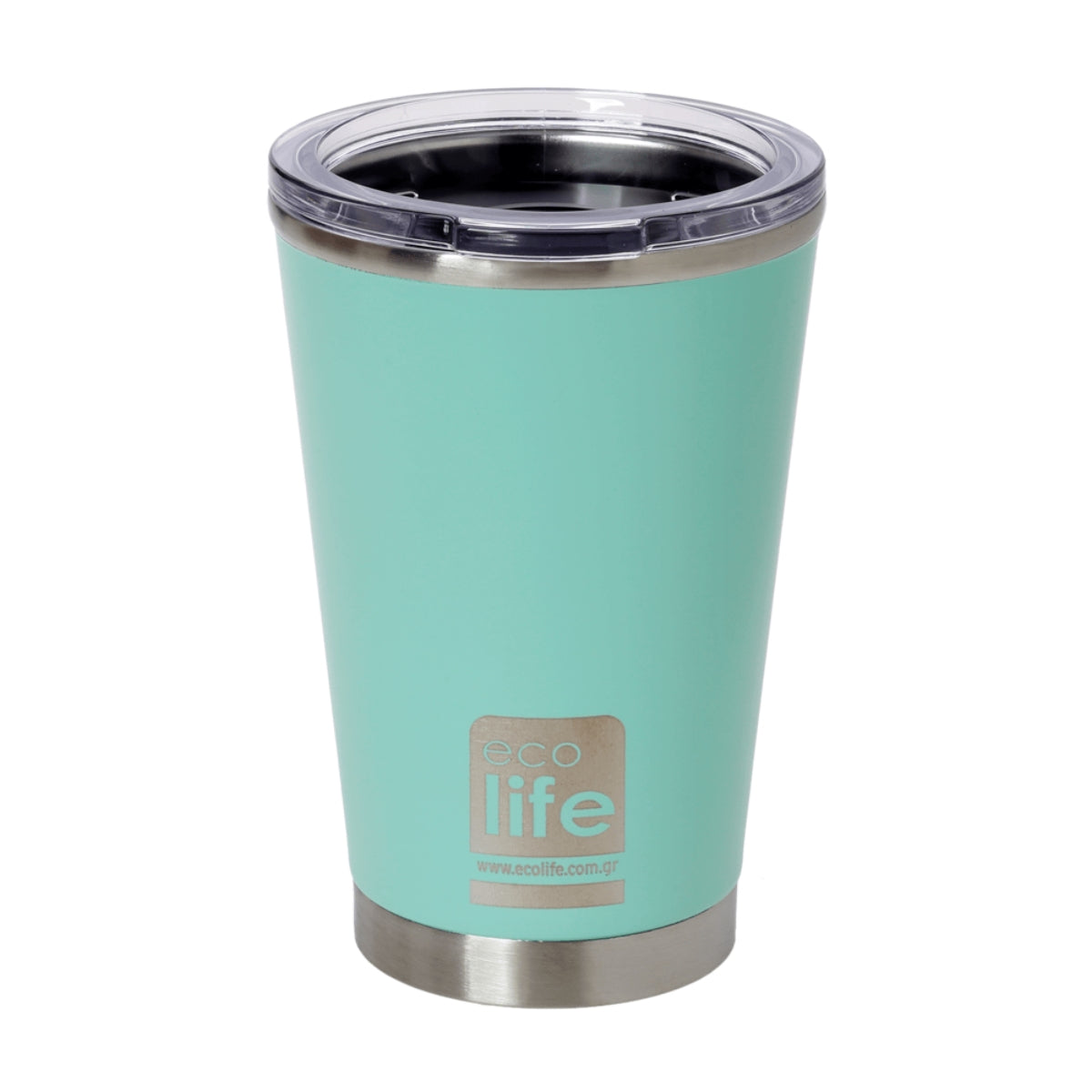 Ecolife Coffee Cup Ποτήρι Θερμός με Διάφανο Καπάκι Mint - 370ml
