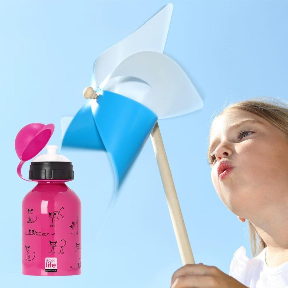 Ecolife Kids Μεταλλικό Ανοξείδωτο Παγουράκι Cats - 400ml