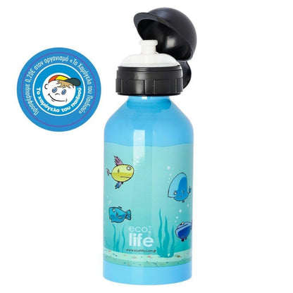 Ecolife Kids Μεταλλικό Ανοξείδωτο Παγουράκι Fish - 500ml