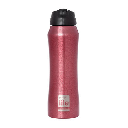 Ecolife Μπουκάλι Θερμός με Εσωτερικό Καλαμάκι Red - 550ml