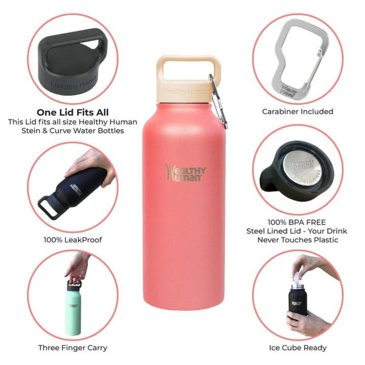 Healthy Human Μπουκάλι Θερμός Stein Bottle Rose - 621ml
