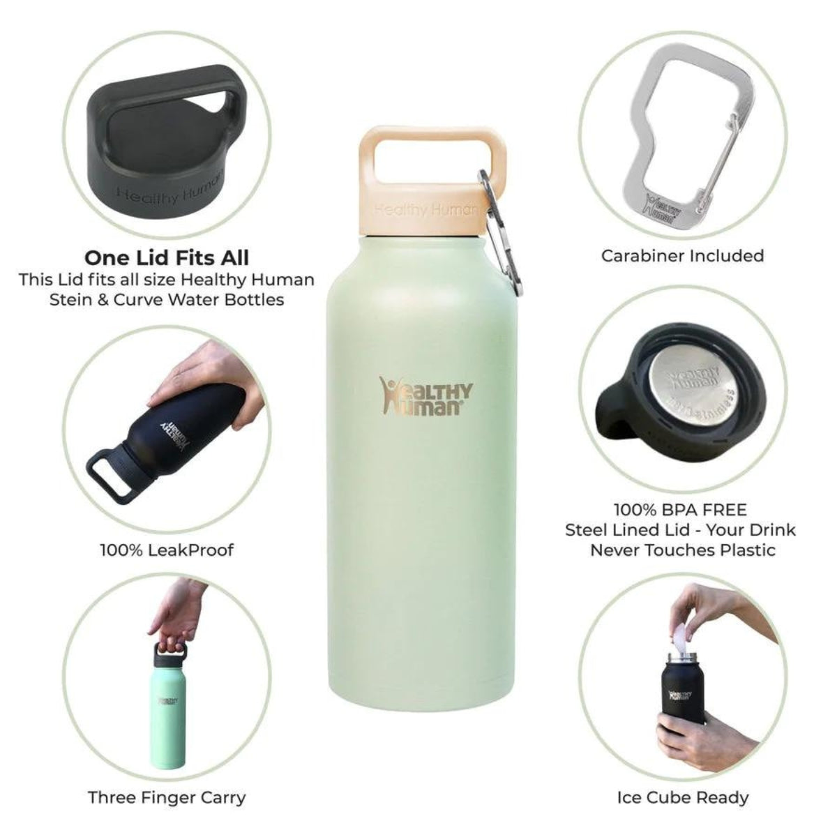 Healthy Human Μπουκάλι Θερμός Stein Bottle Peppermint - 621ml