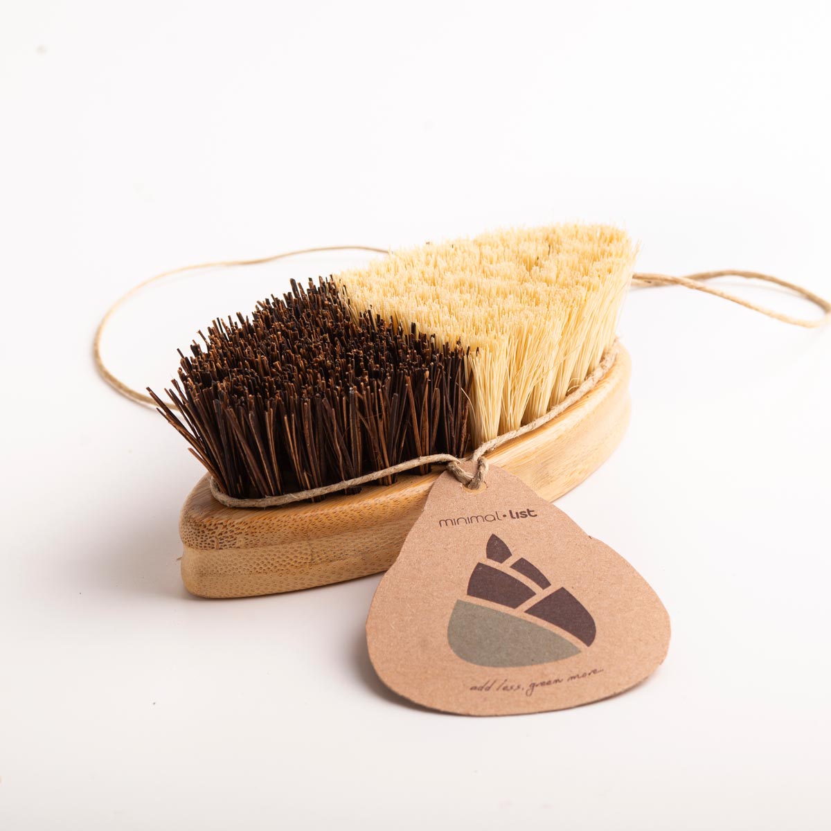 Minimal List Bamboo Οβαλ Βούρτσα Λαχανικών με Ίνες από Κοκοφοίνικα & Σιζαλ