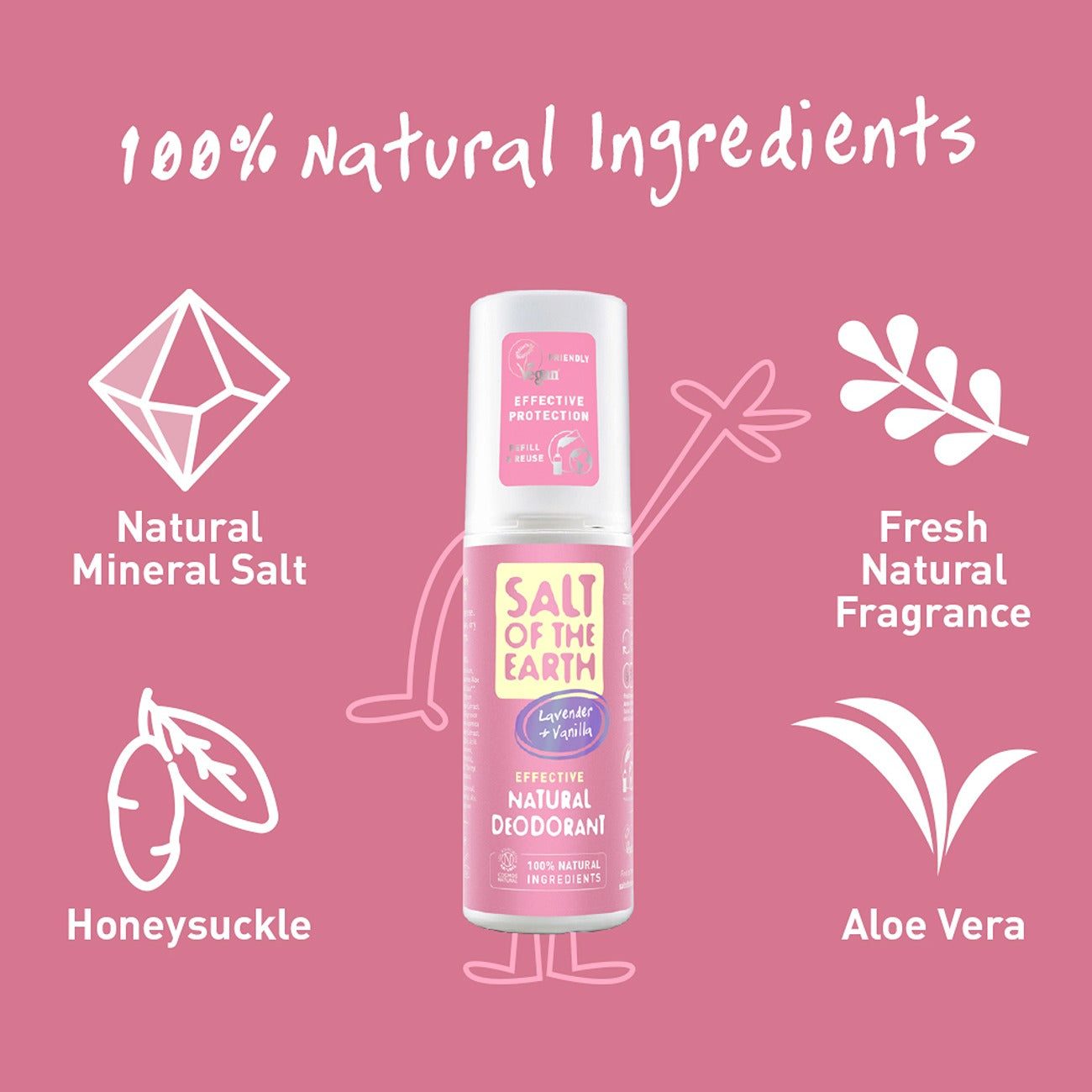 Salt of the Earth Vegan Αποσμητικό Spray με άρωμα Lavender & Vanilla - 100ml