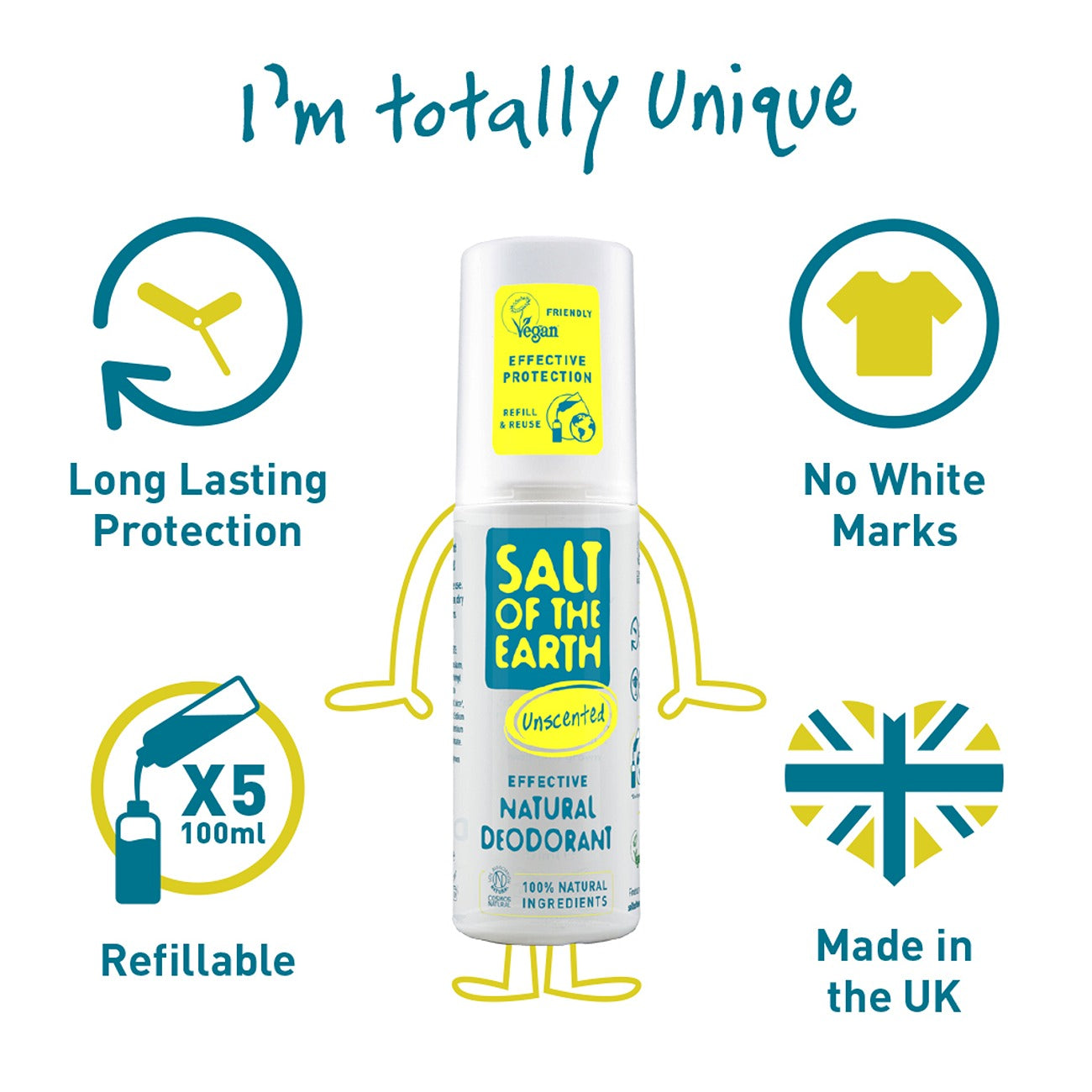 Salt of the Earth Vegan Αποσμητικό Spray χωρίς Άρωμα - 100ml