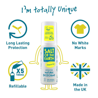 Salt of the Earth Vegan Αποσμητικό Spray χωρίς Άρωμα - 100ml