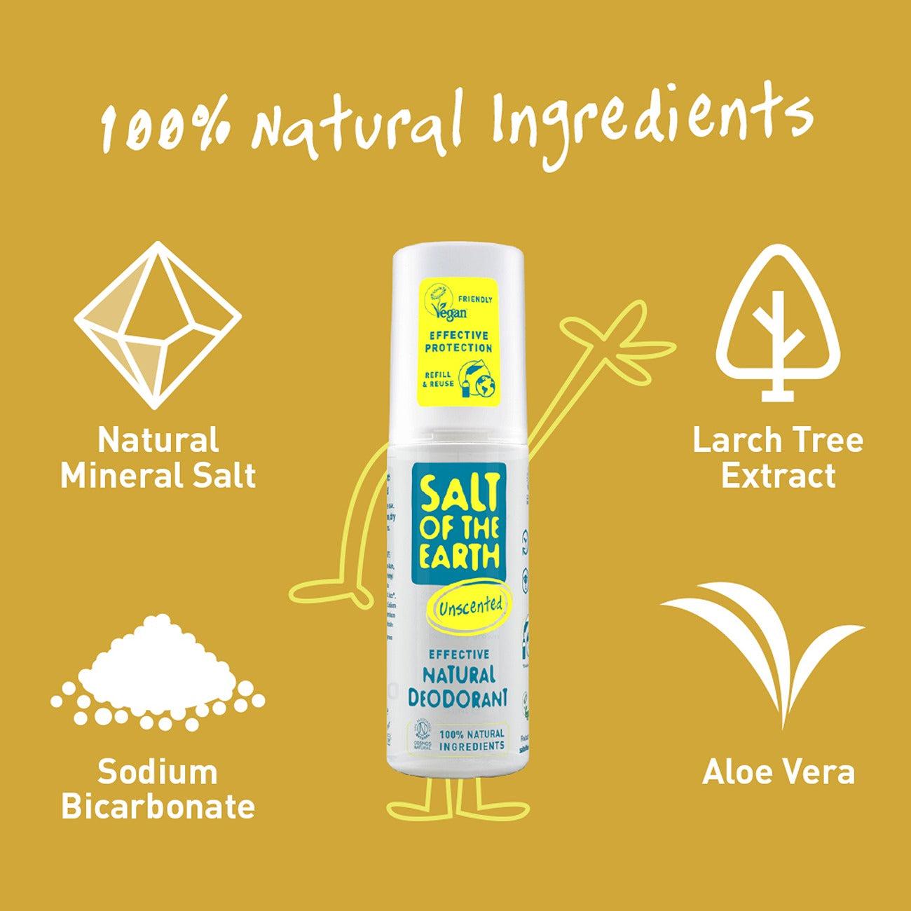 Salt of the Earth Vegan Αποσμητικό Spray χωρίς Άρωμα - 100ml