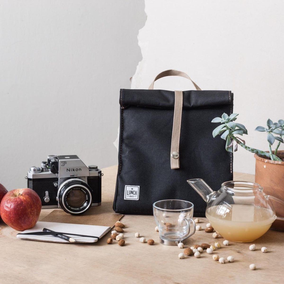 The Lunch Bags Original Ισοθερμική Τσάντα Black wt Brown Strap - 5lt
